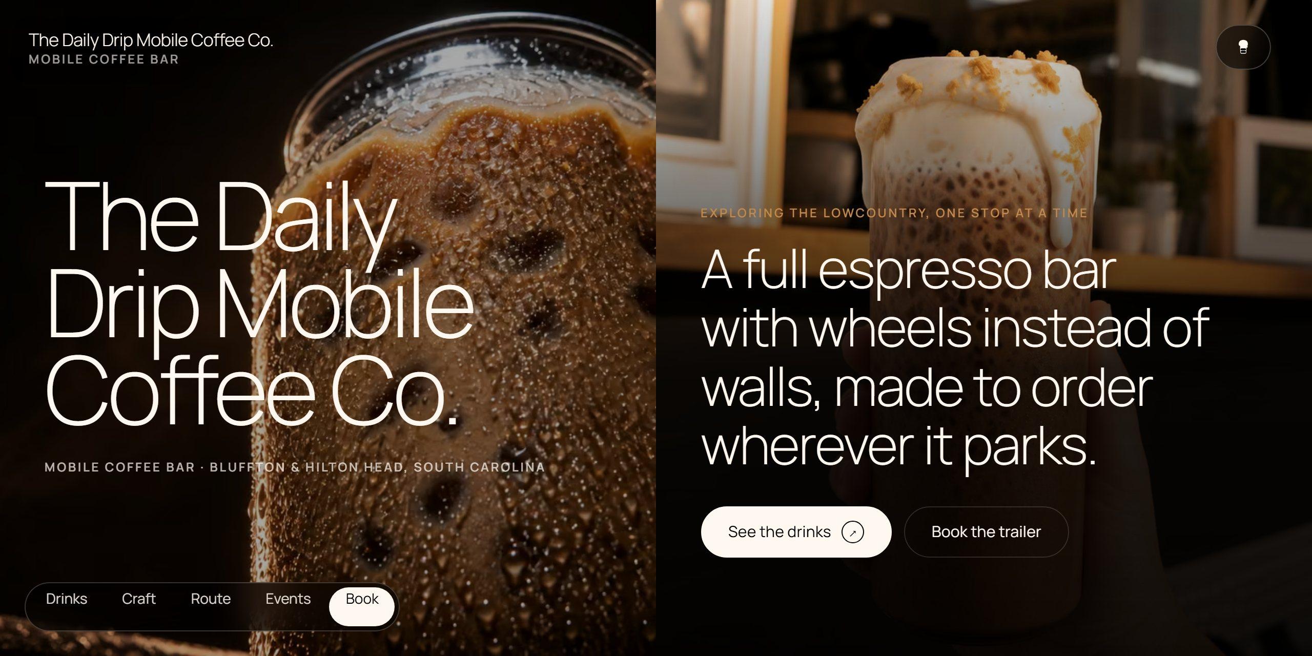 The The Daily Drip Mobile Coffee Co. website